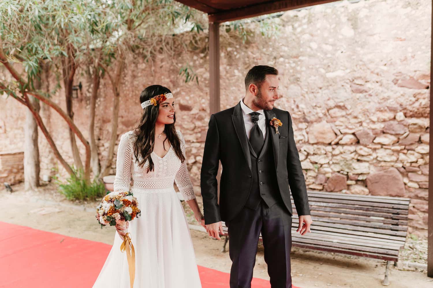 vestido novia hippie